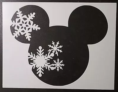 Winter Snowflake Mickey Mouse 11  X 8.5  Custom Stencil FAST FREE SHIPPING • $12.93