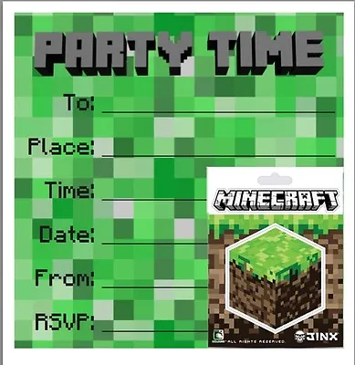 Minecraft Sticker Invites • $6.85