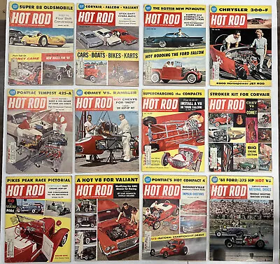 1960 Hot Rod Magazine Complete Year (12) Rat Rods Bonneville Chevy Ford Vw Rare! • $61.97