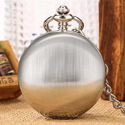 Antique Men's Automatic Mechanical Pocket Watch Full Hunter Pendant Chain Reloj • £16.91