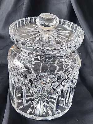 Waterford Crystal Lismore Biscuit Barrel Lid 6  Tall Marked Waterford & Seahorse • $85