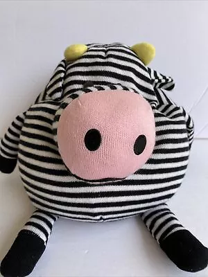 Mushable Pot Bellies Cow Plush Stuffed Animal Micro Bead Black White Striped   • $18.99