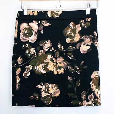 J Crew Dark Floral Pencil Skirt Womens 00 Black Casual WOrk Office Holiday KK12X • $14.99