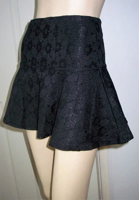 £5.99 • Buy GIORGIA Black Floral Embroidered Short Full Flare Party Skirt Size S BNWT