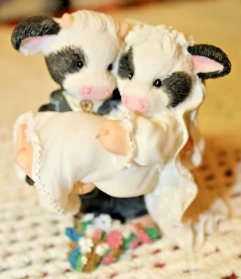  Mary's Moo Moo's Enesco Cow Bride & Groom Figure Wedding Cake Topper • $26.50