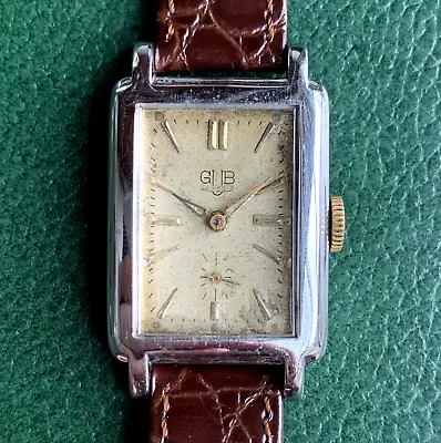 Vintage GUB Glashutte German Rectangular Art Deco Wristwatch • $239