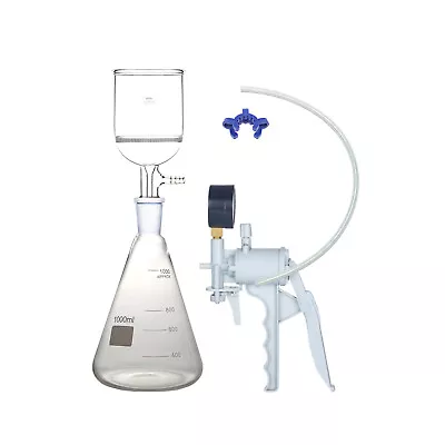 1000mlSuction Filtration Kit70mm Buchner Funnel1L Flask W/Handle Vacuum Pump • $84.99