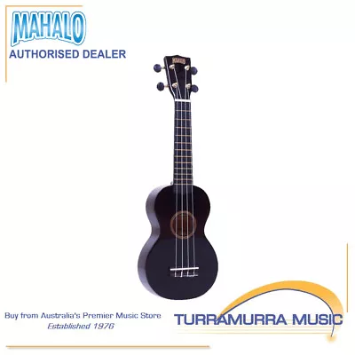 Mahalo MR1 Rainbow Series Soprano Ukulele With Carry Bag - Black - MR1BK • $39.90