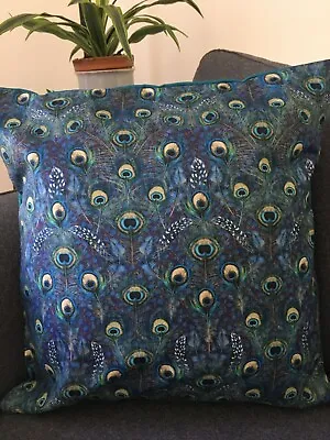 £13.99 • Buy Liberty Of London Fabric Cushion Covers  'Peacock Manor ' Dark Blue
