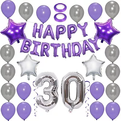 Happy Birthday Banner Balloon 18th 25th 30th 40th Number Theme Party Decor Balon • £1.29