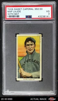 1909 T206 Nap Lajoie Bat Naps (Indians) HOF VARIATION PSA 3 - VG • $2190