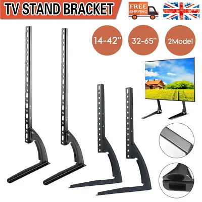 Universal 14-65  Table Top TV Stand Bracket Leg Mount LED Flat TV Screen LCD • £12.99