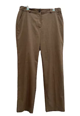 M&S Classic Trousers Women's Size 12 Brown Straight Country Casual Straight Leg • £16