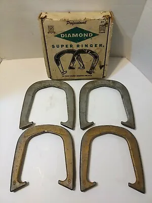 Vintage Official Diamond Duluth Professional Super Ringer Horseshoes Set 4 W/Box • $106.83