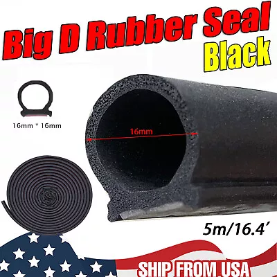 Weatherstrip Universal Car Door Rubber Weather Seal Hollow Strip 16FT 5M D-Shape • $8.92