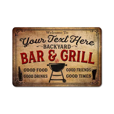 Personalized Backyard Bar And Grill Sign Outdoor Bar Patio Beer BBQ 108120074001 • $19.95