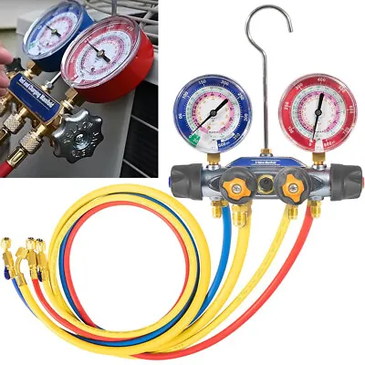 For Yellow Jacket 49968 4-Valve Test And Charging Manifold Gauges R-22/404A/410A • $257.91