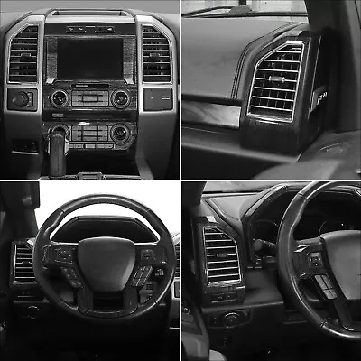 11 Pc. Molded Black Wood Grain Dashboard Trim Cover Set For 17-21 Ford F250 F350 • $189.99