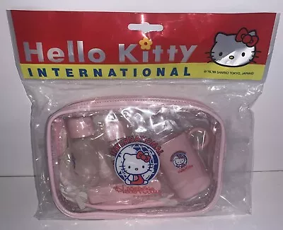 Vintage 1999 Hello Kitty International Sanrio 6pc Travel Kit W/ Eye Patch-japan • $35