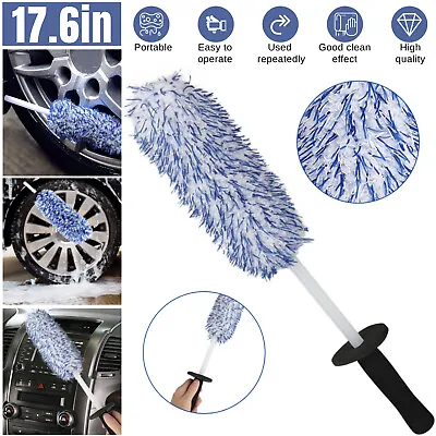 Microfiber Car Alloy Wheel Cleaning Brush Tool Tire Washing Soft Bristle Cleaner • $9.48