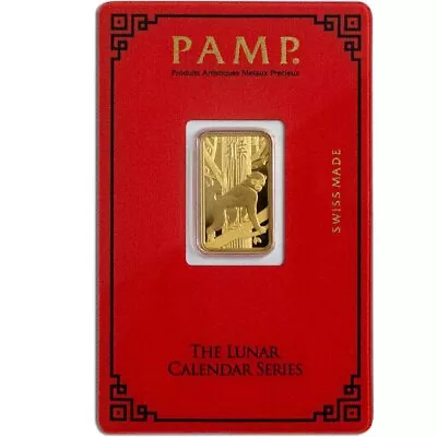 5 Gram PAMP Suisse Lunar Monkey Gold Bar (New W/ Assay) • $445.94