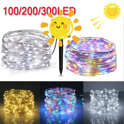 LED Solar String Lights Waterproof Copper Wire Fairy Christmas Garden Outdoor UK • £6.83