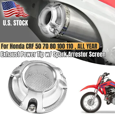 Exhaust Power Tip W/ Spark Arrestor Screen For Honda CRF 50 70 80 100 110 Sliver • $34.31