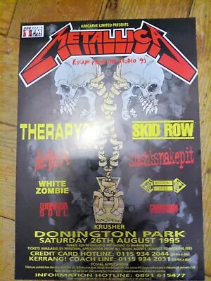 ORIGINAL Metallica Donnington 1995 Poster/leaflet • £45