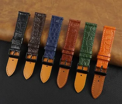 Alligator Leather Watch Strap Real Crocodile Watch Band For Men Quick Release • £26.39