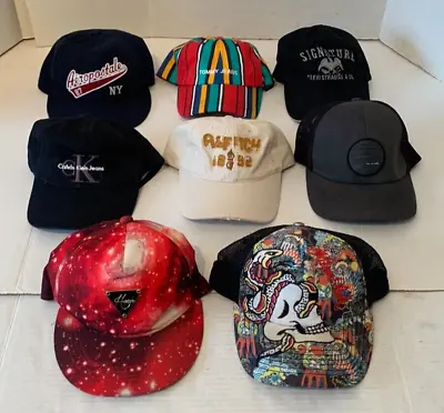 Baseball Hats Adult Assorted Lot Of 8 Calvin Levi Tommy Miami Ink Etc • $44.15