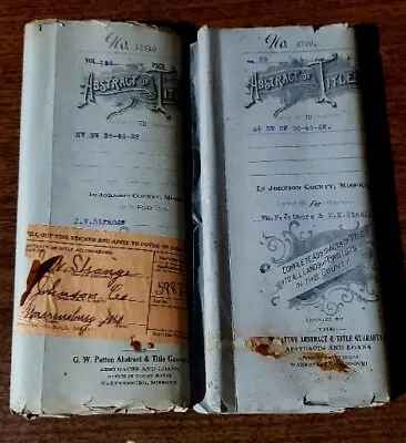 Antique Warrensburg MO Land Title 1855 - 1926 Johnson County History Genealogy  • $9.95