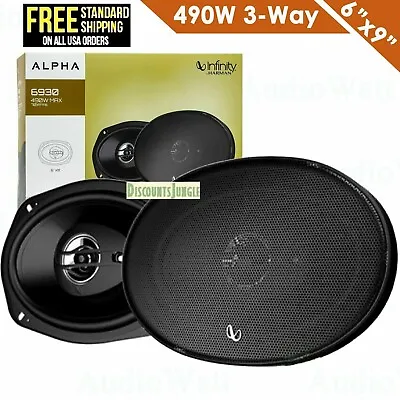 $63.95 • Buy 2x Infinity Alpha 6930 6  X 9  490W 3-Way Car Audio Tweeter Coaxial Speaker NEW