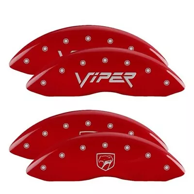 MGP Caliper Covers Set Of 4 Red Finish Silver Viper / Snake (Gen 2) • $289