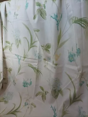 Laura Ashley Pair Orchid Apple Floral Lined Cotton Curtains 63”W X 54” L • £35