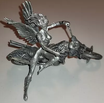 Franklin Mint Julie Bell  Temptation Rides  Angel Pewter Motorcycle Figurine • $74.99