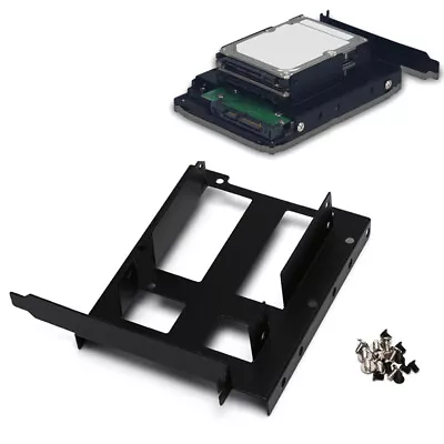 $12.08 • Buy 3.5  2.5  SSD HDD To PCI PCI-e Metal Mount PC Casing Hard Drive Bracket Adapt-b