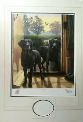 £159.99 • Buy Nigel Hemming Limited Edition Black Labradors  Add Picture Of Your Dog  Mounted
