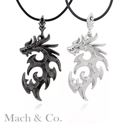 Tribal Dragon Pendant Black Silver Colors Fashion Necklace For Women Men Kids • $8.78