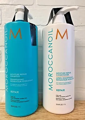 MOROCCANOIL MOISTURE REPAIR Shampoo & Conditioner DUO PACK 1 L EACH BOTTLE • $99.85