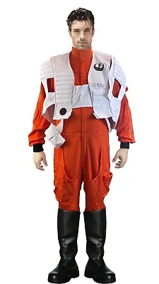 X-WING RESISTANCE PILOT TFA COSTUME Flight Suit Jumpsuit And Vest Only • $160.90