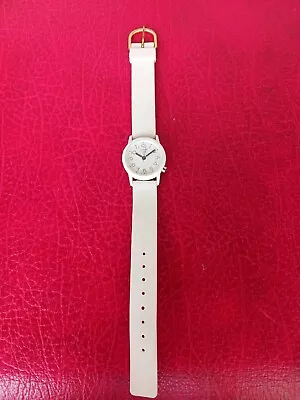 Ladies White Guess Watch 1988 Rubber Band White Dial • $18