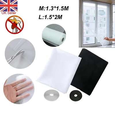 Window Insect Screen Mesh Net Kit Bug Wasp Mosquito Curtain Mesh Netting Cover • £3.59