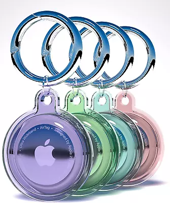 4 Pack AirTag Keyring Case AirTag Holder For Apple AirTag Waterproof Protective • £5.29