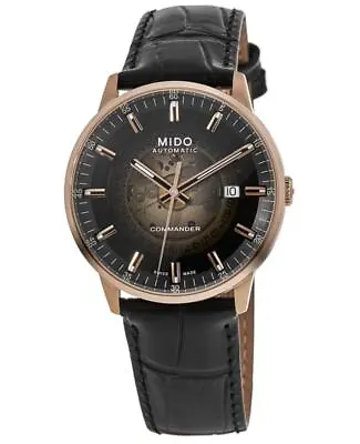 New Mido Commander Gradient Black Dial Leather Men's Watch M021.407.36.411.00 • $697.50