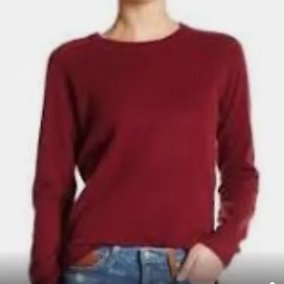 AG Jeans Adriano Goldschmeid Rylea Cashmere Crewneck Sweater Cabernet-S-NWT! • $150
