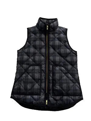J.CREW Down Womens Quilted Zipper Vest Grey XXS (Pet Hair/preowned) • $29.32