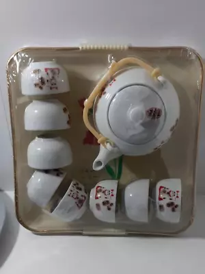 Vintage Asian 10 Piece Tea Set Maneki Neko Lucky Cat Original Packaging Unopened • $69