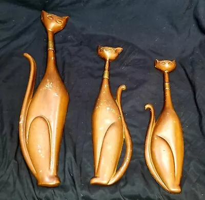 Fabulous Vintage Mid-Century Sexton Cats Wall Art - Set Of 3 USA Siamese Cats • $197.50