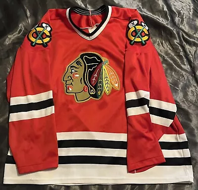 Chicago Black Hawks~CCM Maska Jersey Men XL White (Blank) NHL Hockey VINTAGE • $39