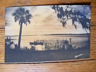 E.G. Barnhill Handcolored Photo Postcard Boca Ceiga Bay Sunset St Petersburg FL • $20